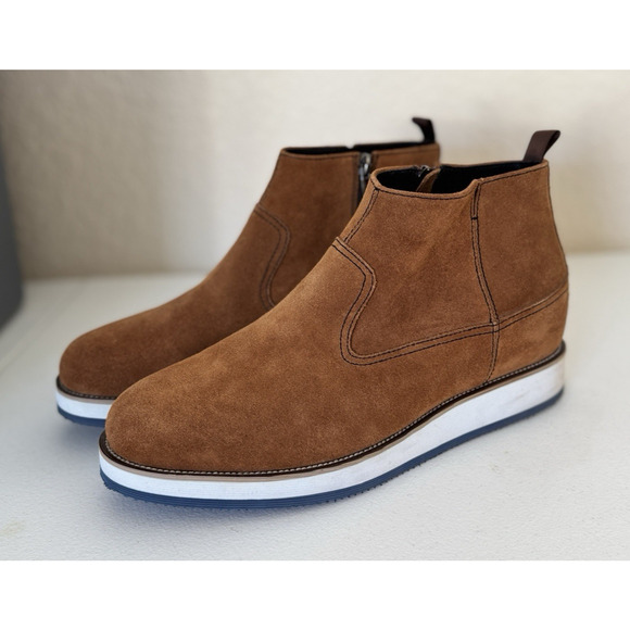 CALTO Mens 10 Invisible Height Increasing Elevator Shoes Nubuck Leather Boots main image 5